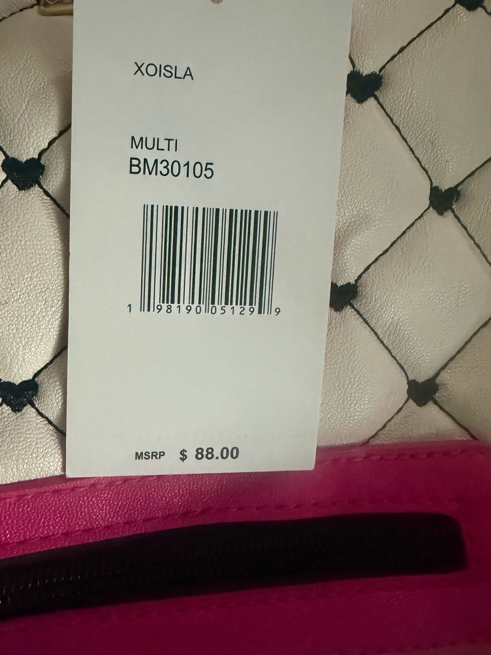 Betsy Johnson Small Quilted Backpack with Pink Accent - Casual Bag - Picture 8 of 11